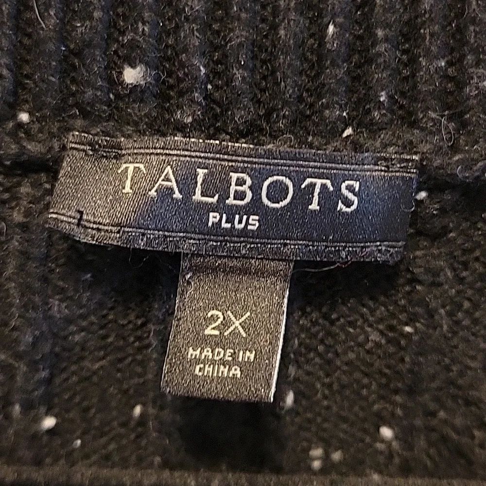 Talbot's 2X Black Cable Knit Sweater - Picture 5 of 7